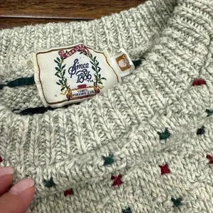 Sears Roebuck & Co - 80s vintage sweater - Made in USA - multicolored Swiss dot